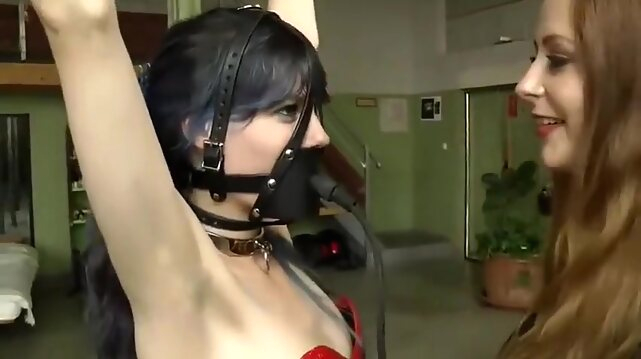  sub's pump gag repeatedly inflated bdsm videos