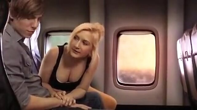 blonde Handjob in Airplane big tits videos